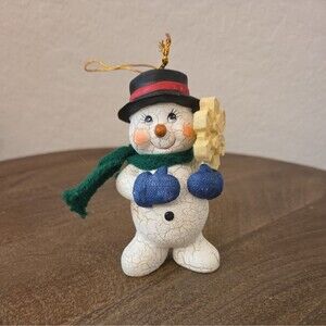 Cracker Barrel Snowman with Star Christmas Holiday Ornament Retired 2006